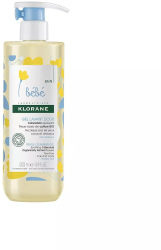 Gel de dus cu formula delicata pentru bebelusi Klorane Bebe 500 ml 