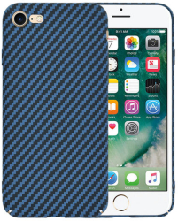 Husa Super Slim pentru iPhone 7 / 8 / SE 2 SE 2020 / SE 3 SE 2022 Marmalis Carbon FiberShell Albastru 