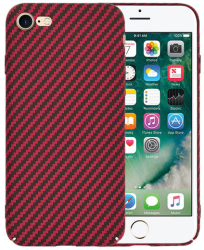 Husa Super Slim pentru iPhone 7 / 8 / SE 2 SE 2020 / SE 3 SE 2022 Marmalis Carbon FiberShell Rosu 