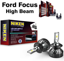 Becuri H7 LED Ford Focus faza lunga plus adaptoare de far NIKEN 