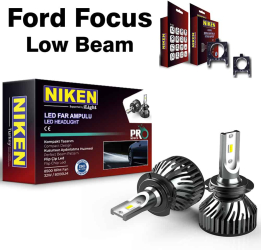 Becuri H7 LED Ford Focus faza scurta plus adaptoare de far NIKEN 