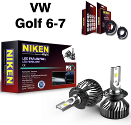 Becuri H7 LED Golf 6 - 7 plus adaptoare de far NIKEN 