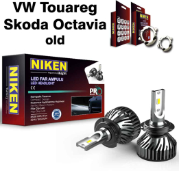 Becuri H7 LED Skoda Octavia - VW Touareg - Nissan Qashqai J10 plus adaptoare de far NIKEN 
