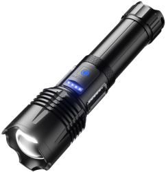 Lanterna LED BZRSH din aluminiu sursa Ultra-Bright profesionala focus ajustabil acumulator inclus 26650 rezistenta la apa incarcare USB 