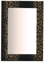 Oglinda de perete cu rama din catifea model animal print 70x50 cm 