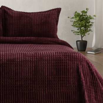 Cuvertura de Lux Merinos 200 x 240 cm + 2 fete de perna 50/70 cm bordo