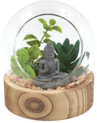 Glob decorativ sticla Buddha plante 12cm 