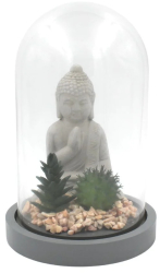Glob decorativ sticla Buddha plante 21cm 