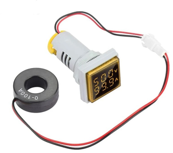 Voltmetru si Ampemetru Digital MRG MAD22 Patrat Indicator LCD AC 50-500V 0-100A 