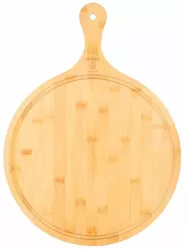 Tocator sau platou de servire din bambus cu maner pentru pizza 35 x 2cm Cozze 90316 