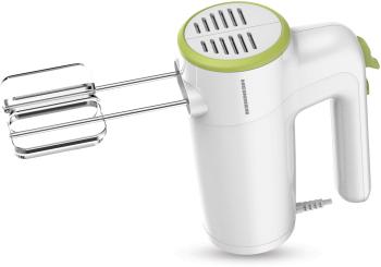 Mixer de mana HEINNER HM-300GR 300w 6 viteze+turbo 2 seturi accesorii inox alb/verde 