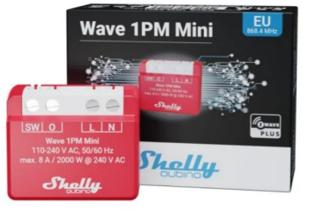 Releu inteligent Shelly Qubino Wave 1PM Mini cu masurarea consumul 1 canal 8A Z-Wave 