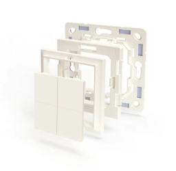 Comutator de perete Shelly BLU Wall Switch 4 + rama Gira/Merten 