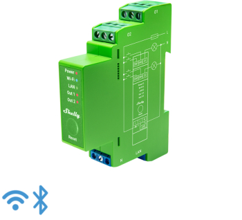 Releu inteligent Shelly PRO Dimmer 2PM 2 canale monitorizare consum functie de dimming - 