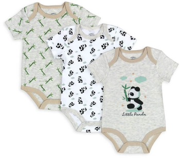 Set 3 body-uri pentru bebelusi model panda - marimea 3-6 luni 