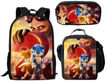 Set rucsac pentru copii Sonic cu punga de creion si geanta de umar 