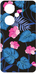 Husa BestCase Compatibila Cu OPPO Reno 11F 5G Tropical Blue Flowers 0.8MM Slim Prot camera c-B 112 