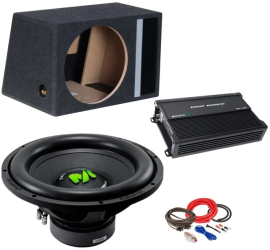 Pachet Subwoofer auto Deaf Bonce MF 15R D2 1200W RMS + Amplificator Machete MFA-1.500 + Incinta B1570s + kit de cabluri complet