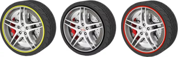 Set 4 x inele jante auto cauciuc universal diverse culori 