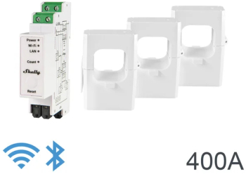 Shelly Pro 3EM 3xClamp 400A releu wifi 3 canale si control contactor 