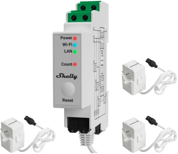 Shelly Pro 3EM Profesional releu wifi 3 canale si control contactor 