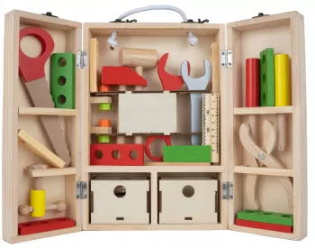 Set de scule pentru copii MalPlay in cutie de lemn 