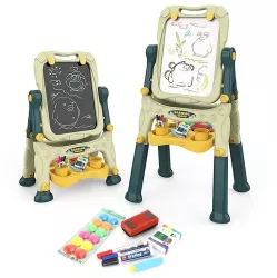 Tabla magnetica si de scris cu 2 fete 40x50 cm inaltime reglabila 83-110 cm 30 accesorii incluse 