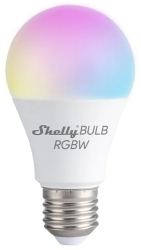 Bec LED RGB inteligent Shelly Duo RGBW Wi-Fi E27 9W 800 lm lumina colorata control aplicatie compatibil Amazon Alexa si Google Assist 