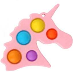 Jucarie tactila pentru reducerea stresului eMazing dispozitiv antistres cu butoane tactile forma unicorn culoare roz 