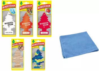 Set 5 braduti odorizant Wunder-Baum Mix Arome si Laveta Microfibra 30x40cm 