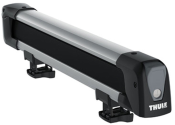 Suport 4 perechi schiuri Thule SnowPack 7324 gri cu prindere pe bare transversale aluminiu cu profil T 