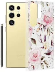 Husa pentru Samsung Galaxy S24 Ultra - Techsuit Marble Series - Chloe White 
