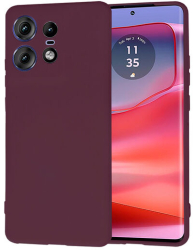 Husa Silicon pentru Motorola Edge 50 Pro Marmalis SoftFlex Plum Red 