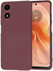 Husa Silicon pentru Motorola Moto G04 Marmalis SoftFlex Plum Red 