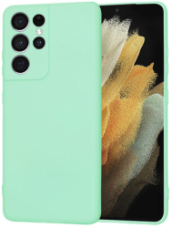 Husa Silicon pentru Samsung Galaxy S21 Ultra 5G Marmalis SoftFlex Mint Green 