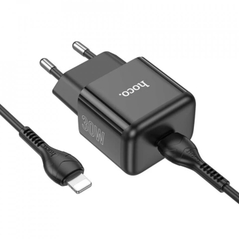 Incarcator Priza Type-C PD30W + cablu Lightning - Hoco Glory N32 - Black