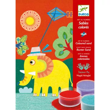 Joc creativ cu nisip colorat Animale jucause Djeco 