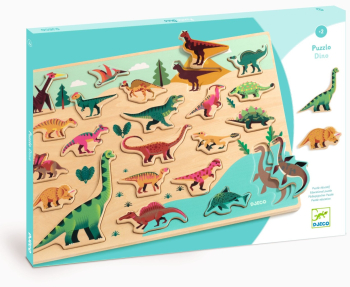 Puzzle lemn Dinozauri Djeco 