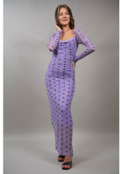 ROCHIE LUNGA DRAPATA TUL CU BULINE MAGICO NEALLY Violet M-L 