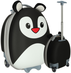 Troler Voiaj Pentru Copii Cu Roti Model Pinguin 28 x 40 x 21 cm 