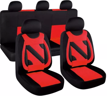 SET HUSE SCAUN NERO ROSU 