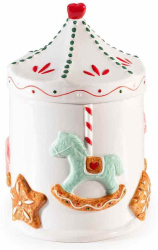 Borcan Craciun ceramica multicolora 14.5x22 cm 