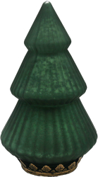 Brad Craciun sticla verde metal maro led 13x23 cm 