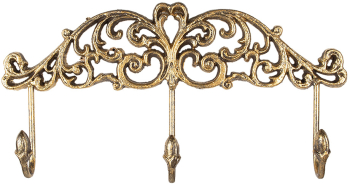 Cuier perete fier auriu 38x5x19 cm 