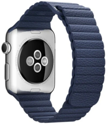 Curea iUni compatibila cu Apple Watch Ultra/SE/8/7/6/5/4/3/2/1 38mm Leather Loop Piele Midnight Blue 