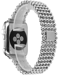 Curea iUni compatibila cu Apple Watch Ultra/SE/8/7/6/5/4/3/2/1 38mm Luxury Otel Inoxidabil Silver 