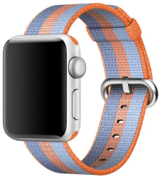 Curea iUni compatibila cu Apple Watch Ultra/SE/8/7/6/5/4/3/2/1 38mm Nylon Woven Strap Orange/Blue 