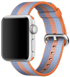 Curea iUni compatibila cu Apple Watch Ultra/SE/8/7/6/5/4/3/2/1 40mm Nylon Woven Strap Orange/Blue 