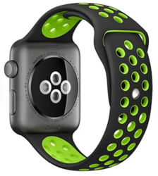 Curea iUni compatibila cu Apple Watch Ultra/SE/8/7/6/5/4/3/2/1 40mm Silicon Sport Black/Green