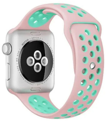 Curea iUni compatibila cu Apple Watch Ultra/SE/8/7/6/5/4/3/2/1 40mm Silicon Sport Pink/Blue 